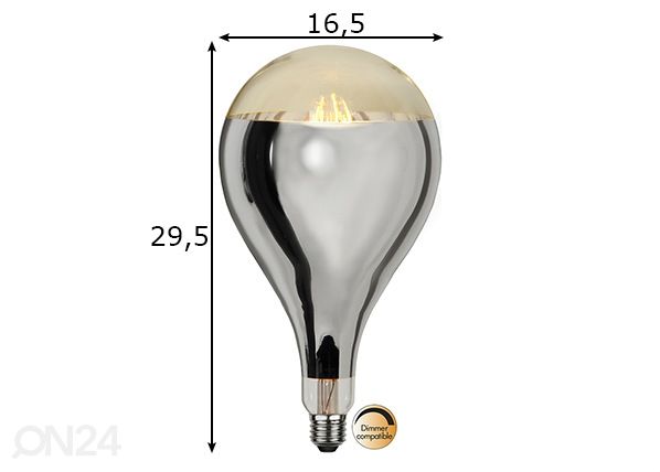 Декоративная LED лампочка E27 8 Вт размеры