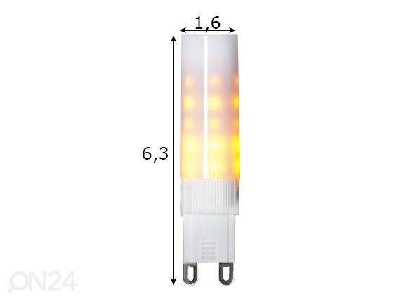Декоративная LED лампочка G9, 0,6-1,4 Вт размеры