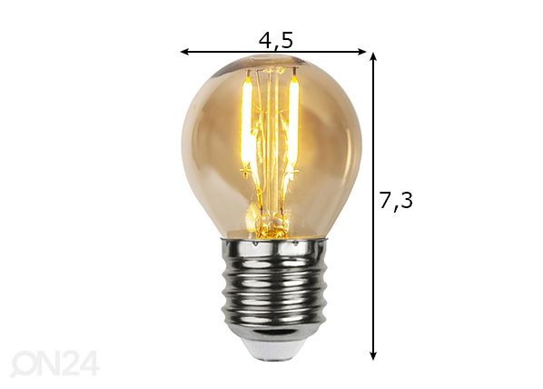 Декоративная LED лампочки (4 шт) E27 0,23 Вт размеры