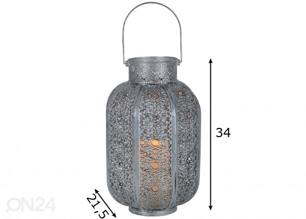 Декоративный металлический фонарь LED Agadir размеры