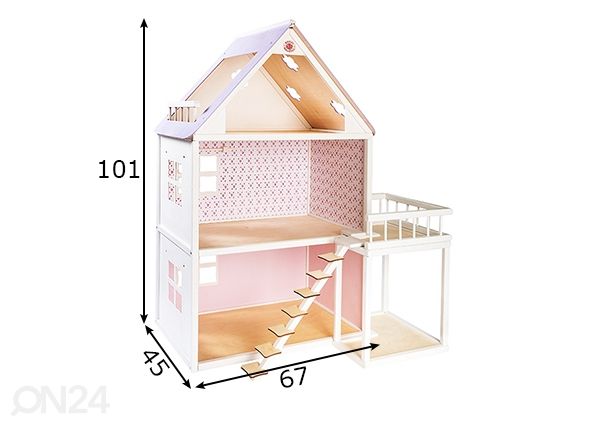 Деревянный кукольный домик Roosi размеры