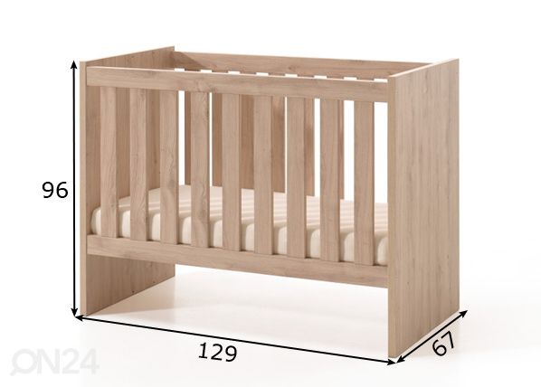 Детская кроватка Jules 60x120 cm (изменяемая) размеры