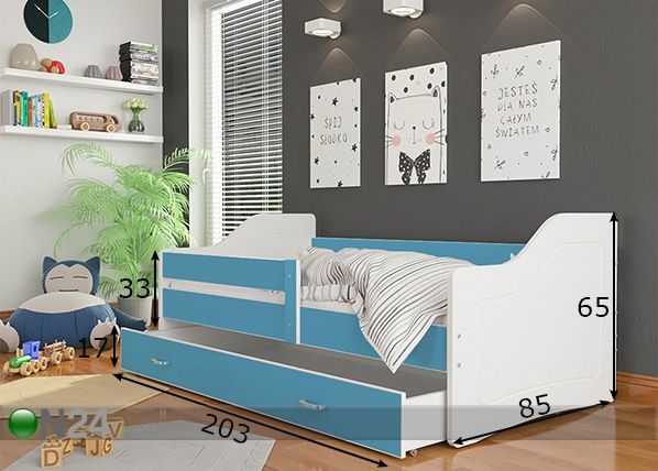 Детская кровать с ящиком 80x200 cm размеры