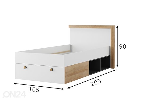 Детская кровать Riva 90x200 cm размеры