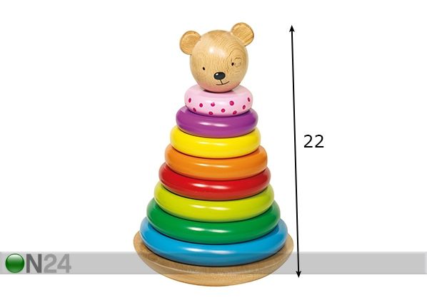Детская пирамида "Медведь" размеры