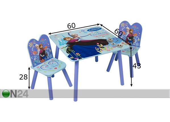 Детский стол и стулья Frozen размеры