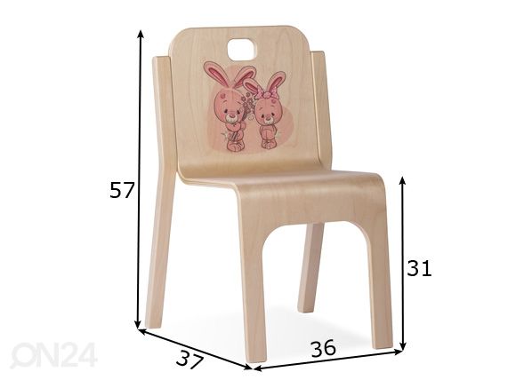 Детский стул Tommy 2 - Заяц размеры