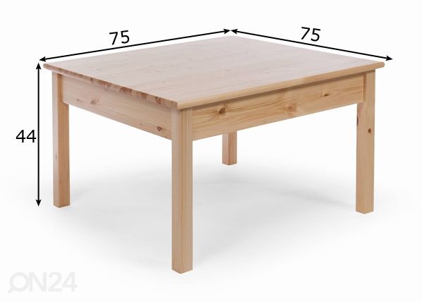 Журнальный / детский стол 75x75 cm размеры