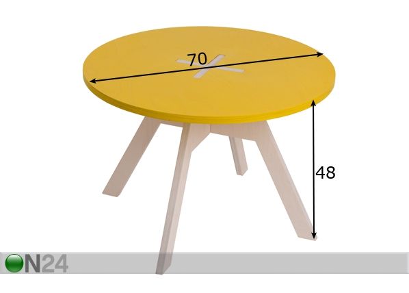 Журнальный стол / детский стол Ø 70 cm размеры