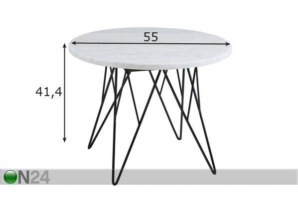 Журнальный стол из мрамора Prunus Ø 55 cm размеры