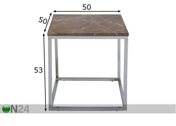Журнальный стол Accent-2 Chrome, 50x50 cm размеры