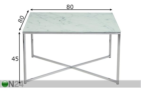 Журнальный стол Alisma 80x80 cm размеры