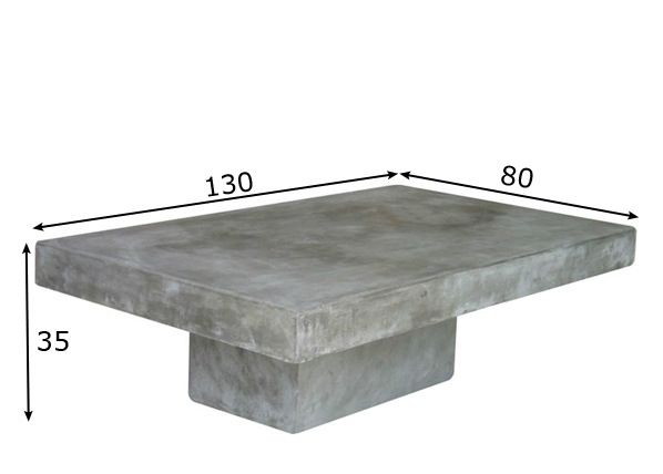 Журнальный стол Cement 130x80cm размеры