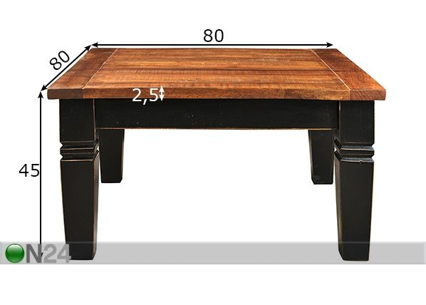 Журнальный стол Corsica 80x80 cm размеры