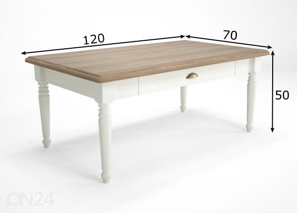 Журнальный стол Cottage 120x70 cm размеры