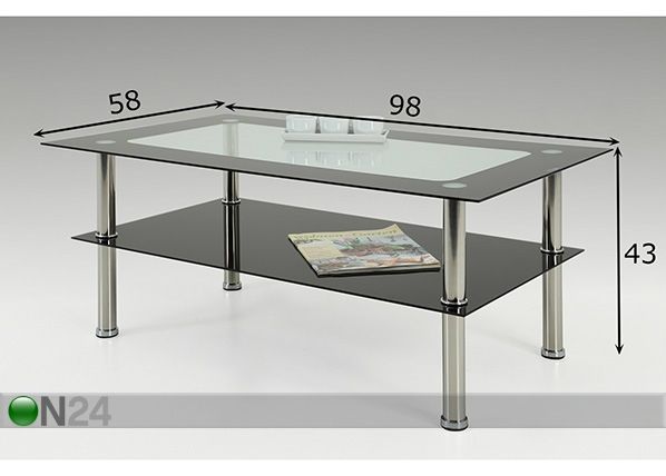 Журнальный стол John 98x58 cm размеры