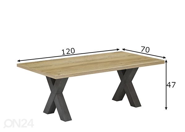 Журнальный стол Mister X 120x70 cm размеры