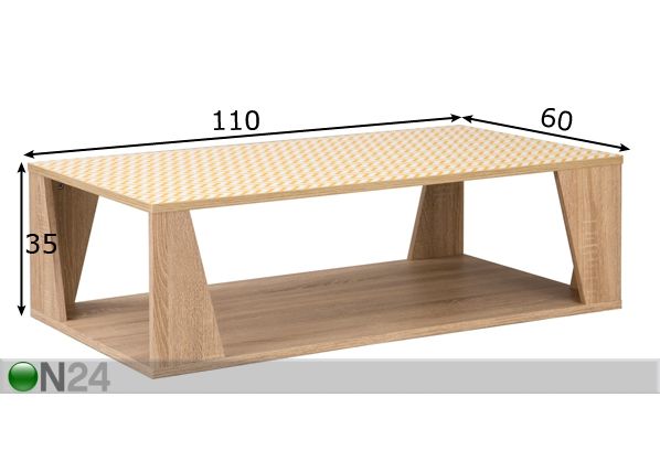Журнальный стол Nordic 110x60 cm размеры