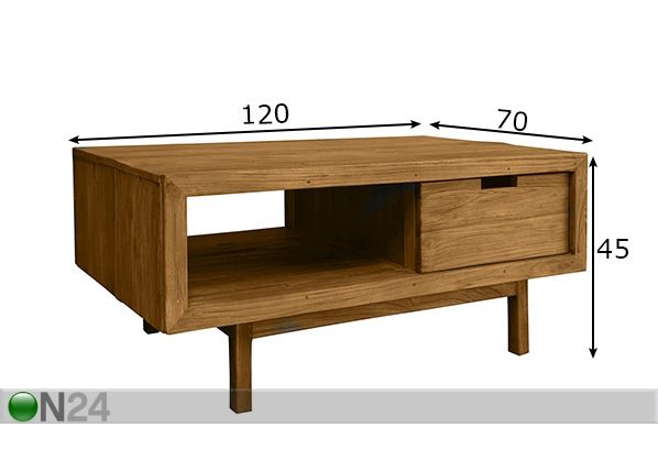 Журнальный стол Sanur 120x70 cm размеры