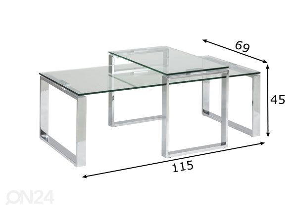 Журнальный стол Sevilla 115x69 cm размеры