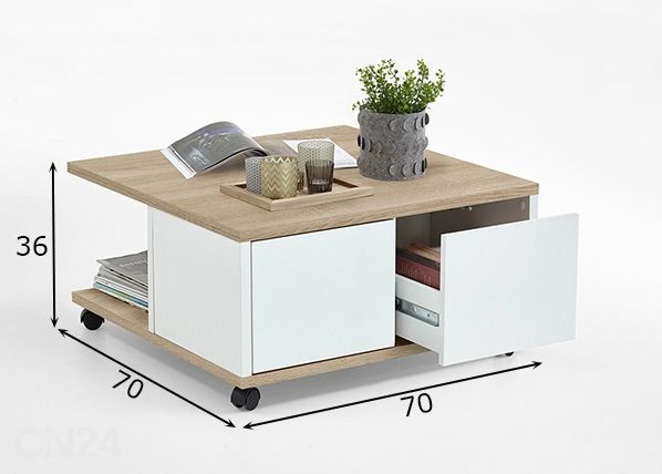 Журнальный стол Twin 1 70x70 cm размеры