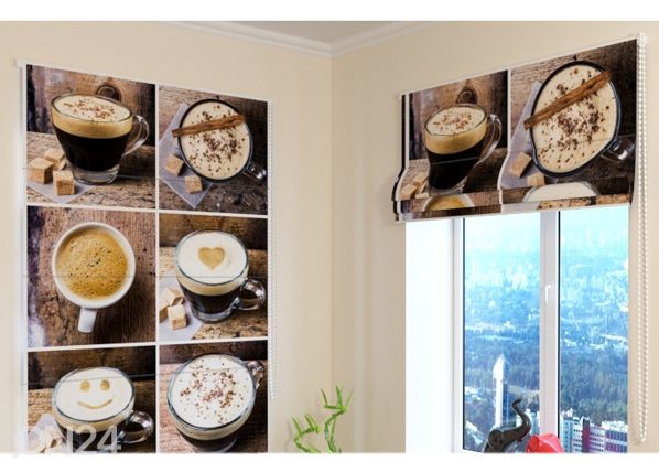 Затемняющая римская штора Coffee Smile 60x60 cm
