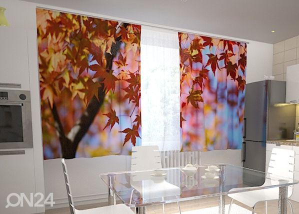 Затемняющая штора Maple leaves in the kitchen 200x120 см