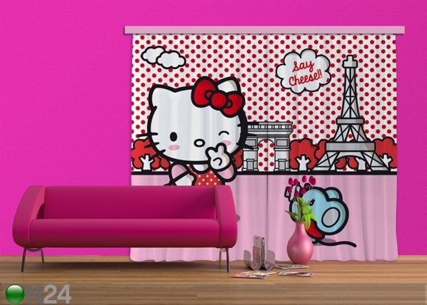 Затемняющее фотошторы Hello Kitty with mouse 280x245 см