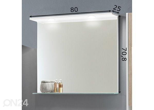 Зеркало со светильником 4040 размеры