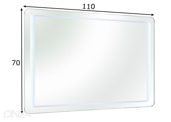 Зеркало с LED светильником 21 размеры