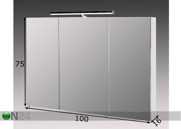 Зеркальный шкаф с LED-освещением Ares размеры