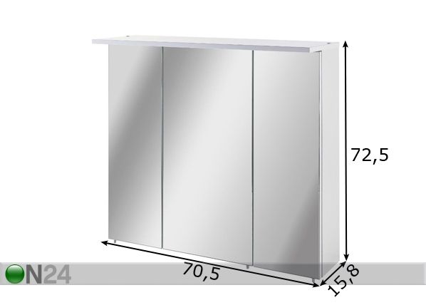 Зеркальный шкаф с LED-освещением Profil 16 70,5 cm размеры