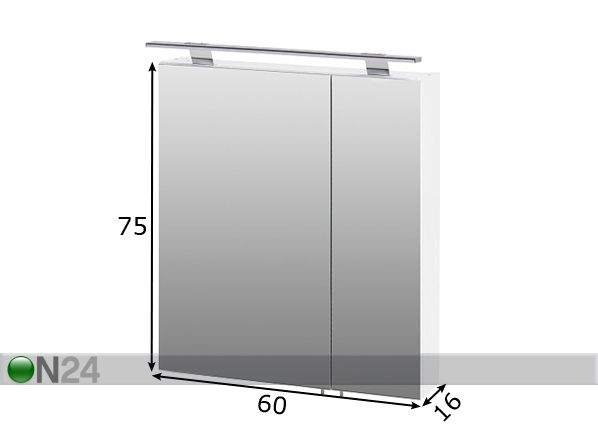 Зеркальный шкаф с LED-освещением Siena размеры