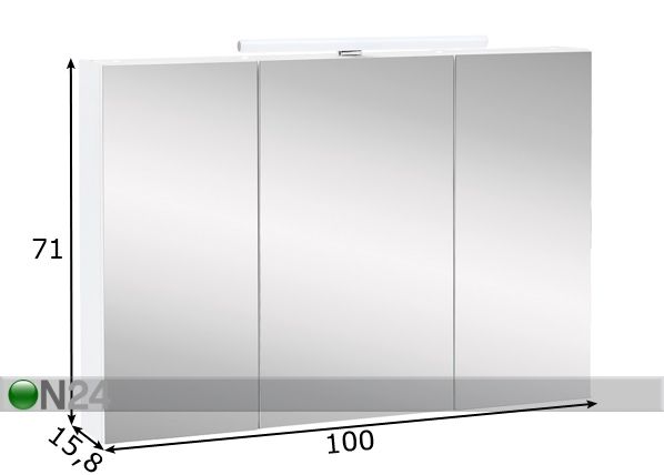 Зеркальный шкаф с LED-освещением Vilus размеры