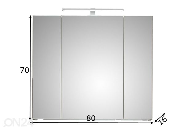 Зеркальный шкаф с LED светильником 31-III размеры