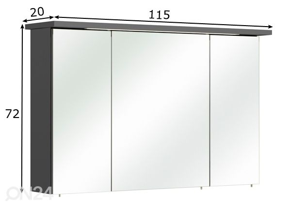 Зеркальный шкаф с LED светильником 84-III размеры
