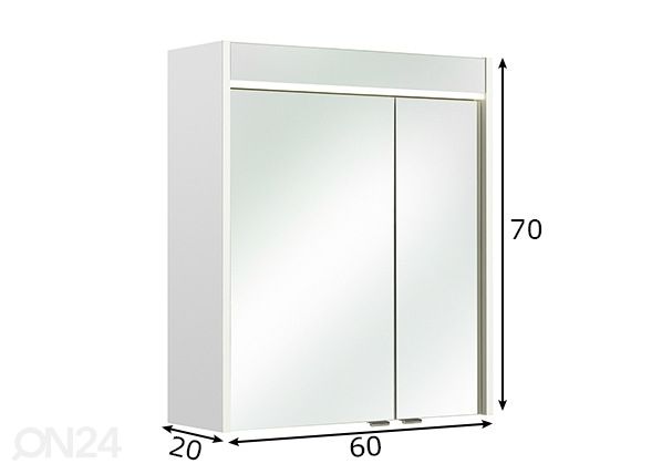 Зеркальный шкаф 23-I размеры