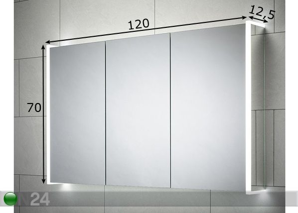 Зеркальный шкаф Ainsley 70x120 см размеры