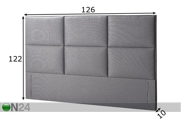 Изголовье кровати с текстильной обивкой Chess 126x122x10 cm размеры