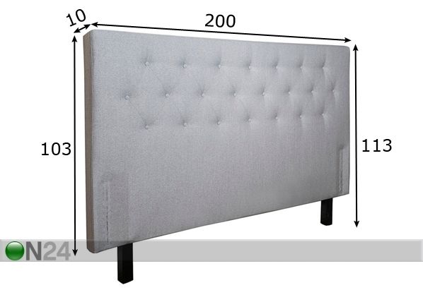 Изголовье кровати с текстильной обивкой Harlekin 200x113x10 cm размеры