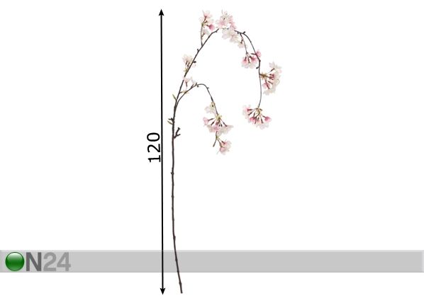 Искусственная ветка вишни розово-белая 120 cm размеры