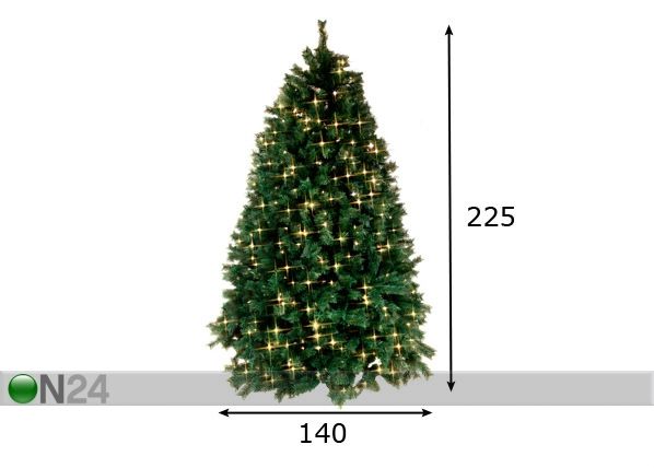 Искусственная елка с LED лампочками Ontario 225 см размеры