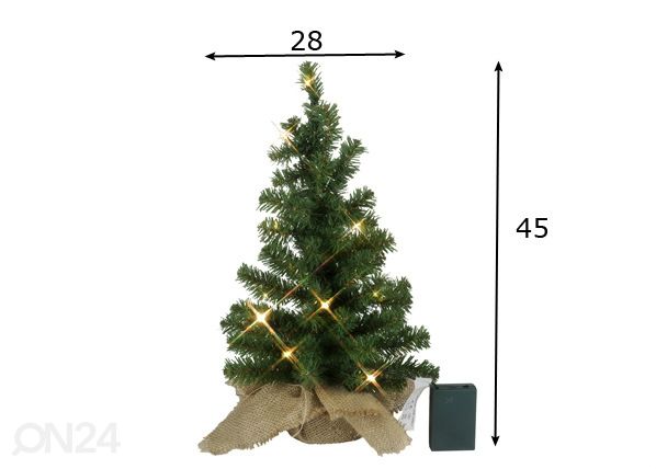Искусственная елка 45cm с LED лампочками размеры