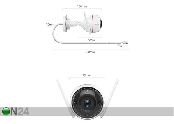 Камера слежения Ezviz C3W ColorNightVision размеры