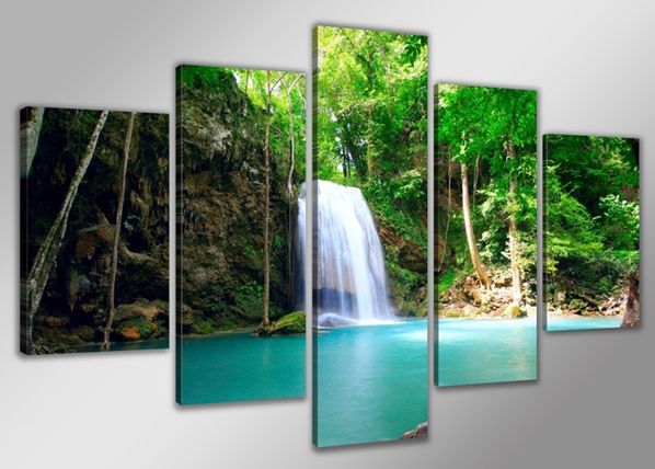 Картина из 5-частей Водопад 160x80cm