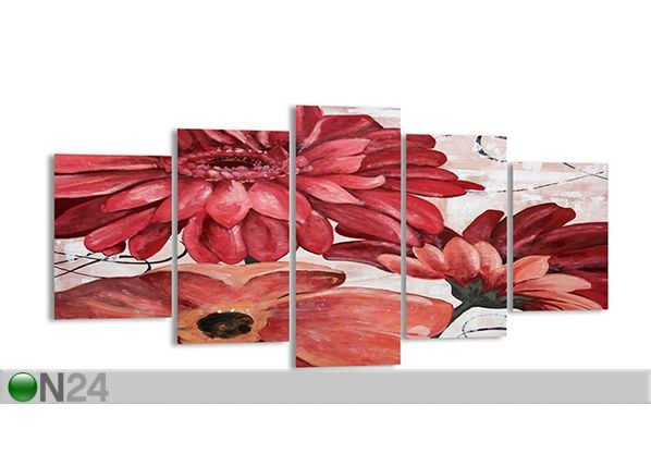 Картина из 5-частей Цветок 200x100 см