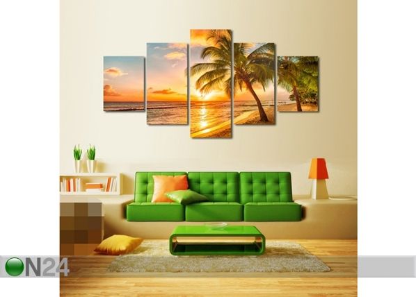 Картина из 5-частей Palm Beach 110x60 cm