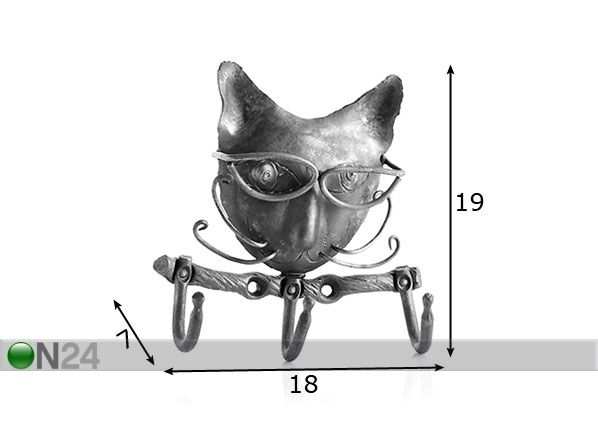 Кованая вешалка Кот размеры