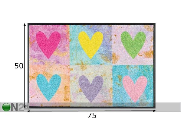 Ковер Candy Hearts 50x75 cm размеры