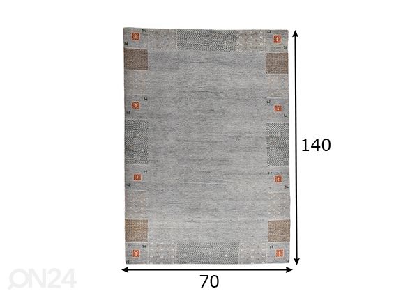 Ковер Denver, 70x140 см серый размеры